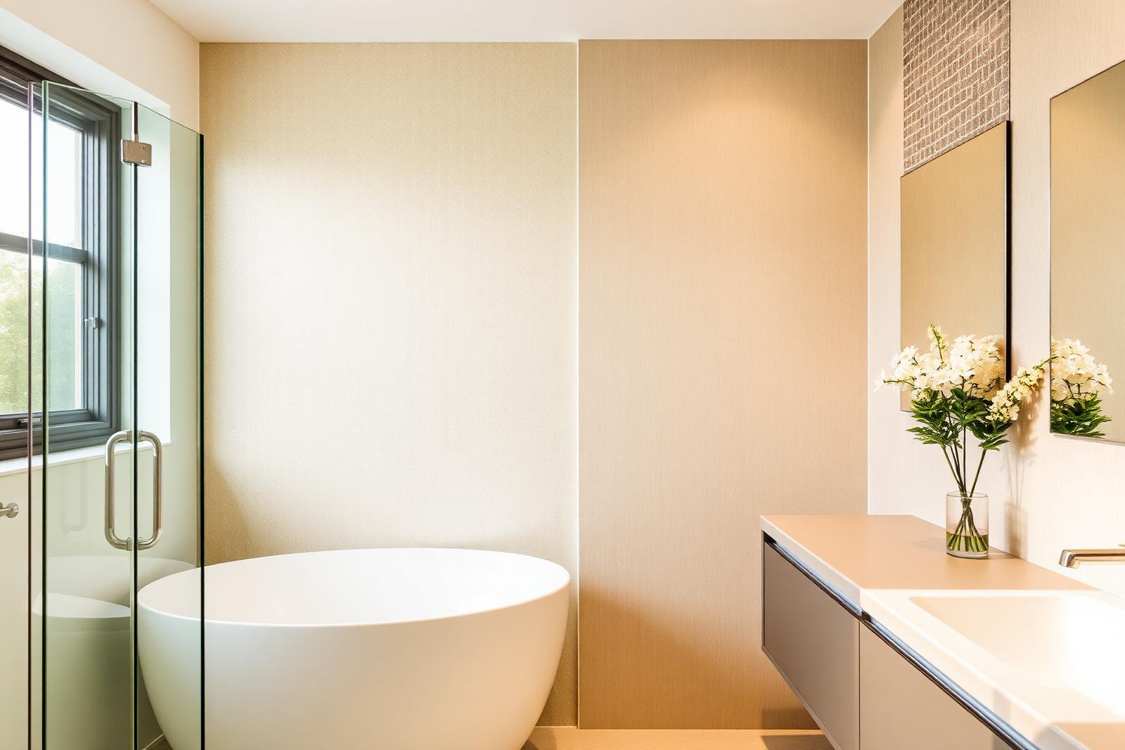 DecoJoy renovated bathroom with feature wall cladding